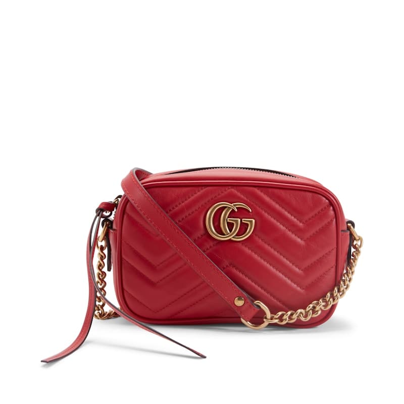 Gucci GG Marmont Camera Bag Matelasse Mini Hibiscus