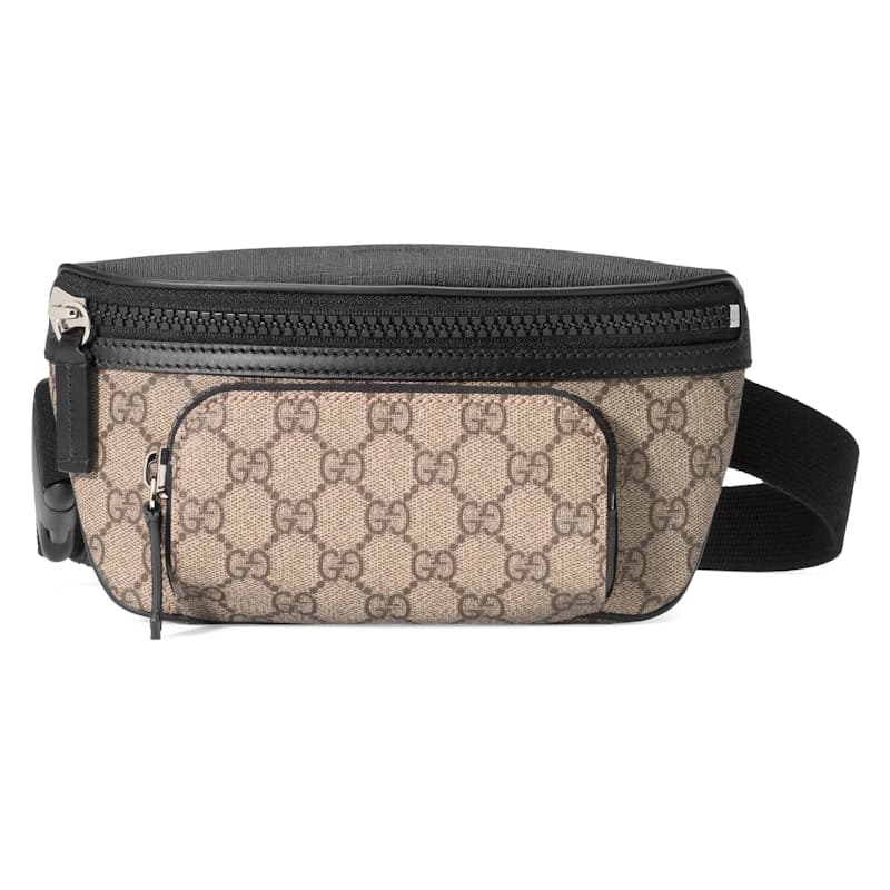 Gucci Front Pocket Belt Bag GG Supreme Small Black/Beige